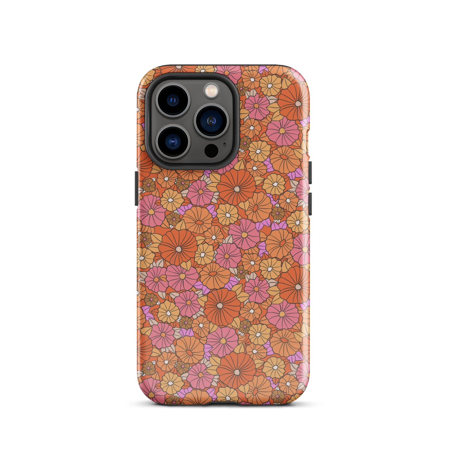 Pink & Orange Flowers iPhone Case