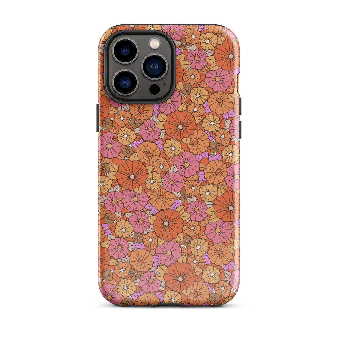 Pink & Orange Flowers iPhone Case