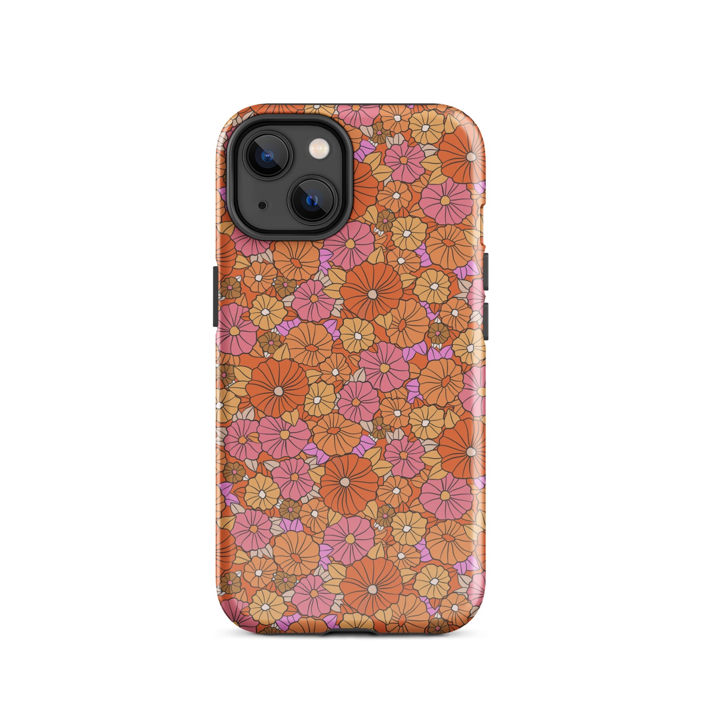 Pink & Orange Flowers iPhone Case