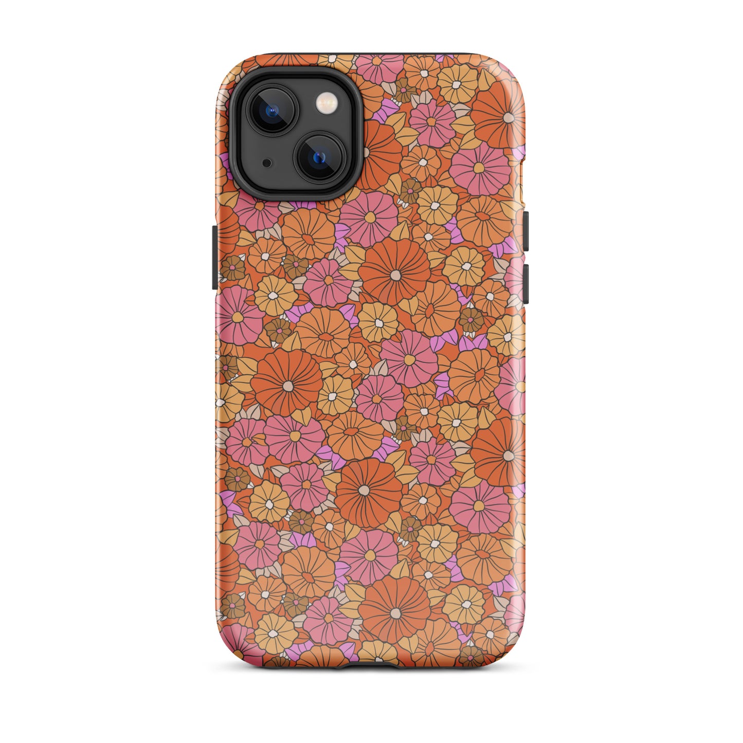 Pink & Orange Flowers iPhone Case