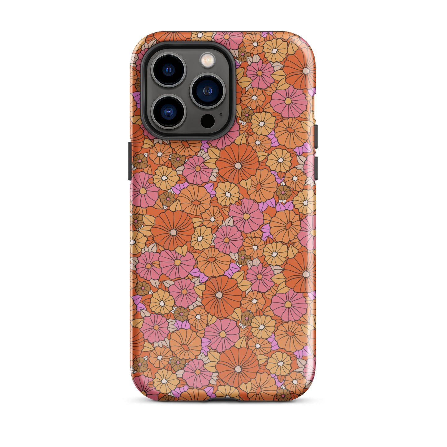 Pink & Orange Flowers iPhone Case